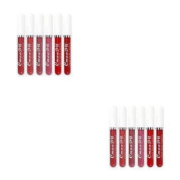 Magik 6-12 Pack Set Lipstick Matte Finish Liquid Lip Gloss Long Lasting Waterproof (#1, 12 Pcs(2 Ea))