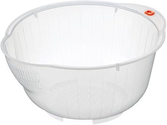 Japanese Rice Washing Bowl with Side and Bottom Drainers, Made in Japan