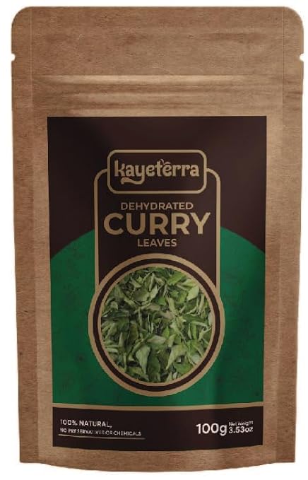 Kayeterra Premium Dried Curry Leaves | 100% Pure & Aromatic | Sri Lankan Herb for Cooking & Seasoning | 1 oz (30 g)