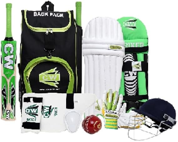CW Bullet Right Hand Cricket Gears Combo Cricket Protective Equipment Package Cricket Set Batsmen Kit Cricket Club Set Coaching & Training Quality Set for Children Full Set for Kids Right Hand