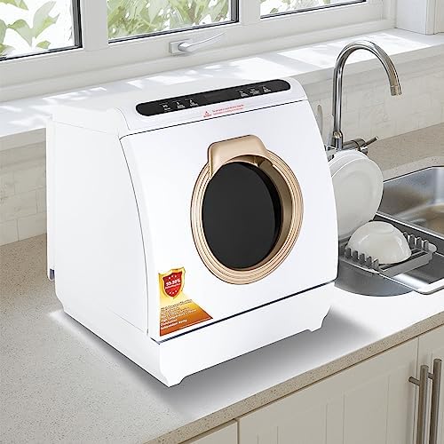 Countertop Dishwasher, 3-in-1 Portable Countertop Dishwasher Air Drying 5 Programs w 7L Water Tank,360 Spray,Air-Dry Function, 161F High-Temp& Air-Dry,for Apartments