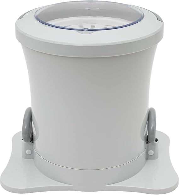 Portable Foot-Operated Mini Dryer Machine - Manual Single Tub Spin Dryer With Hand-Operated Compact Design, 2.4Gal Capacity, Draw Cord (White)