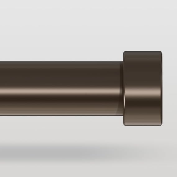 VOIIY Bronze Curtain Rods for Windows 18 to 42 Inch(1.5-3.5 Feet),1" Diameter Drapery Rods with Modern Style End Cap Finials,Size:18-42 Inch, Antique Bronze