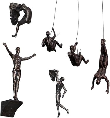 VINGAA Climbing Man Wall Sculpture,Climbing Men Figures Wall Hanging,Climbing Man Wall Sculptures 3D Wall Art Decor,36Pcs Unique Resin Climbing Man Men Wall Art Set,for Modern Wall Decor