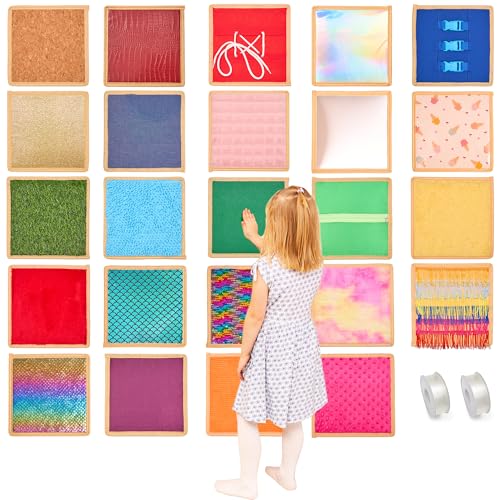 Sensory Wall Panel for Kids | Textured Tiles Sensory | Sensory Wall Pads for Play & Learning | Sensory Mats for Toddlers & Classrooms | Wall Padding for Kids Playroom | Sensory Wall 24 Pack