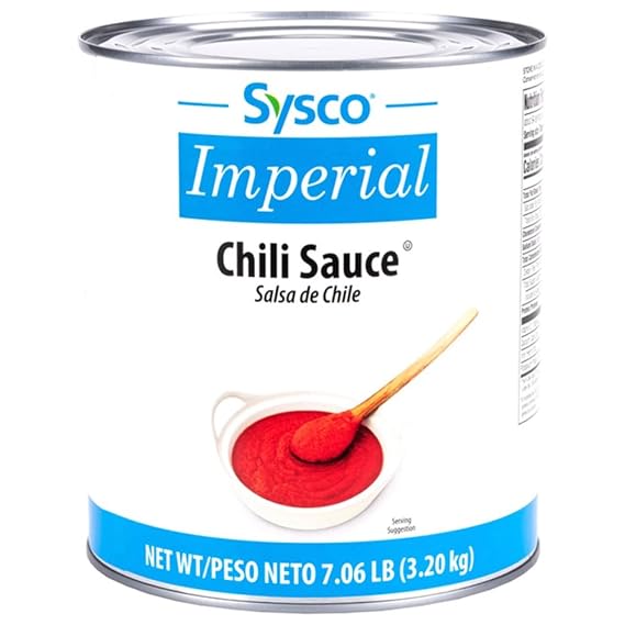 Sysco Chili Sauce | Fancy Midwest Style Sweet Chili Sauce | Restaurant & Foodservice Condiment for Hot Dogs, Burgers, BBQ & Recipes | Kosher | 7.06 lb Bulk Can