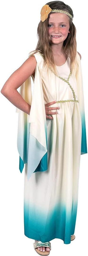 Kangaroo Greek Goddess Dress with Gold Leaf Headpiece | Fairy Cosplay Athena Costume for Girls | Ideal for Halloween and Themed Parties
