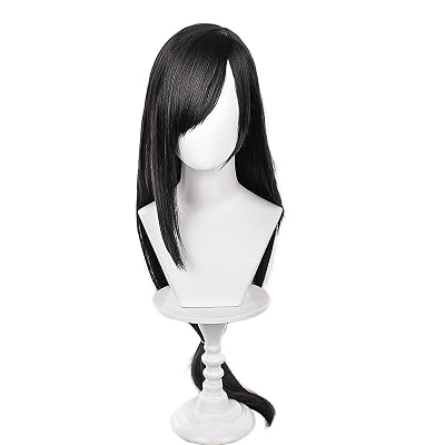 XiongXiongLe Black Long Wig for Women Long Straight Black Mixed Brown Hair Replacement Wigs Adult Costume Dress Cos Anime Game Party Halloween Costumes Comic
