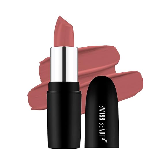 SWISS BEAUTY Pure Matte Lipstick, Bare, 3.8g