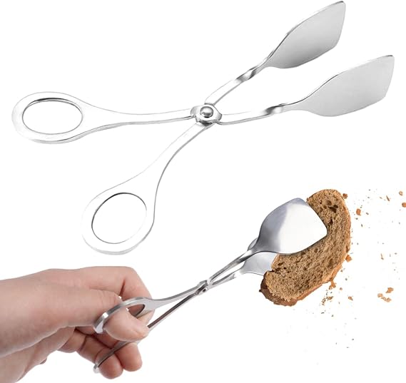 Cake Tongs Pastry Tongs 18 x 7 x 3.5 cm Serving Tongs Stainless Steel with Scissors Handles Kitchen Tongs Stainless Steel Tongs Kitchen Salad Tongs Meat Tongs for Home Restaurant