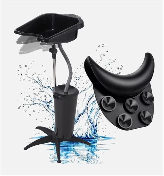 Portable Hair Washing Basin, Mobile Hairdressing Sink, for Beauty Salon Barber Shop Hair Salon, Light and Durable Free Rotation, Portable Hairdressing Basin (Small Bowl)