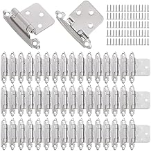 50 Pcs Folding Butt Cabinet Hinges, Mount Self Closing Silver Decorative Kitchen Hinges Replacement for Kitchen Cabinets, Included Screw