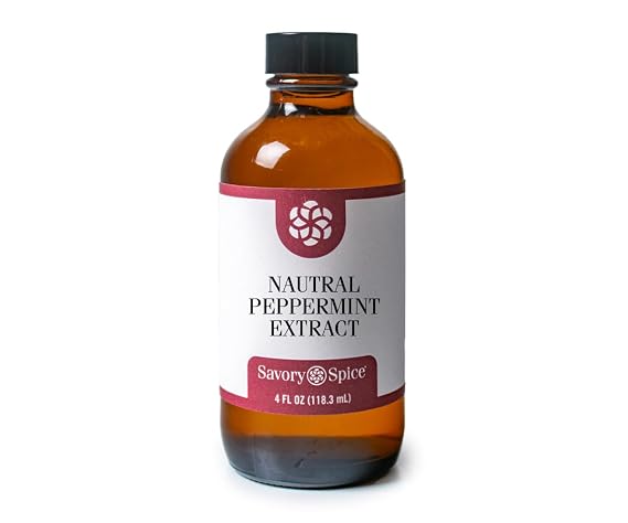 Savory Spice Natural Peppermint Extract - Peppermint Flavoring for Baking, Candy, Hot Cocoa, Ice Cream & Holiday Desserts - Sugar-Free (4 fl oz)