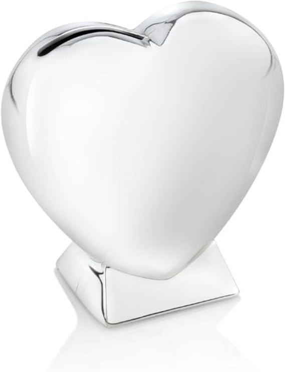 Zilverstad Money Box Heart on Base, Silver