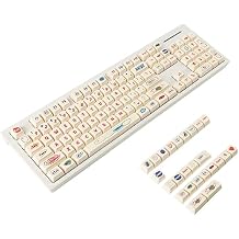 1.6mm Thickness Beige Graffiti MDA Profile Dye Sub Keycaps Ergonomic PBT Keycap Set for TKL 61 64 68 75 87 96 104 GMMK MX Keyboard
