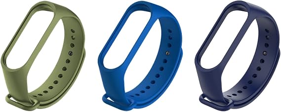 Kyver 3pcs Silicone Cord Compatible for Mi Band 4 and Mi Band 3 - Adjustable Comfortable Bracelet 3 Pack