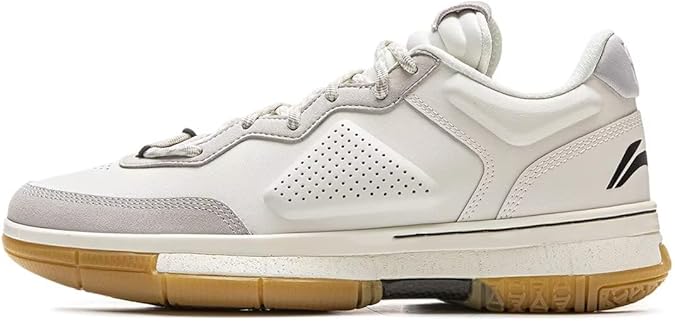 LI-NING Wow 1 Low Men's Basketball Shoes Anti-Slip Professional Shock Absorption Sports Sneakers Egg Shell/Rare Coin US 13