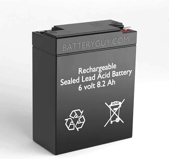 BatteryGuy WKA6-8.2F Replacement 6V 8.2Ah SLA Battery Brand Equivalent (Rechargeable) - Qty of 1