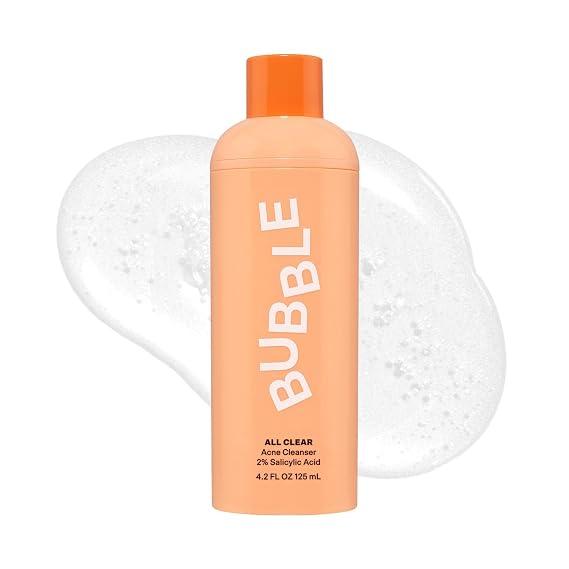 Bubble Skincare All Clear Anti-Breakout Foaming Face Wash - 2% Salicylic Acid Cleanser for Acne-Prone Skin, Gentle Facial Cleanser for Oily, Combination & Sensitive Skin (125 ml)