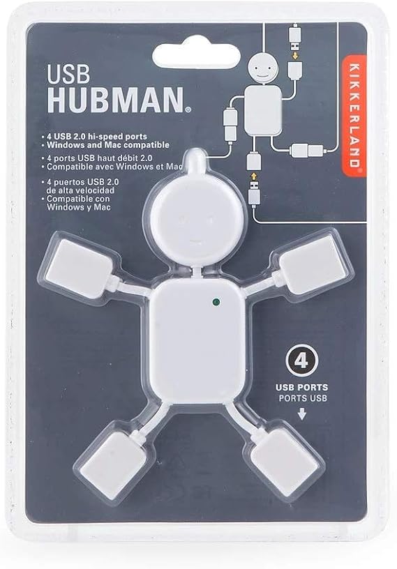 Kikkerland US006 USB Hubman, white