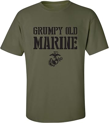 Grumpy Old Marine Adult T-Shirt in Military Green - XX-Large