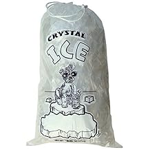 Crystal Clear Plastic Ice Bags with Cotton Draw String, 10 lb., Pack of 100