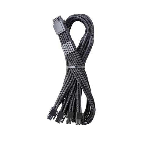 CableMod RT-Series Pro ModMesh Sleeved 12V-2x6 12VHPWR StealthSense PCIe Cable for ASUS/Seasonic/Phanteks (Black, 16-pin to Quad 8-pin, 60cm)