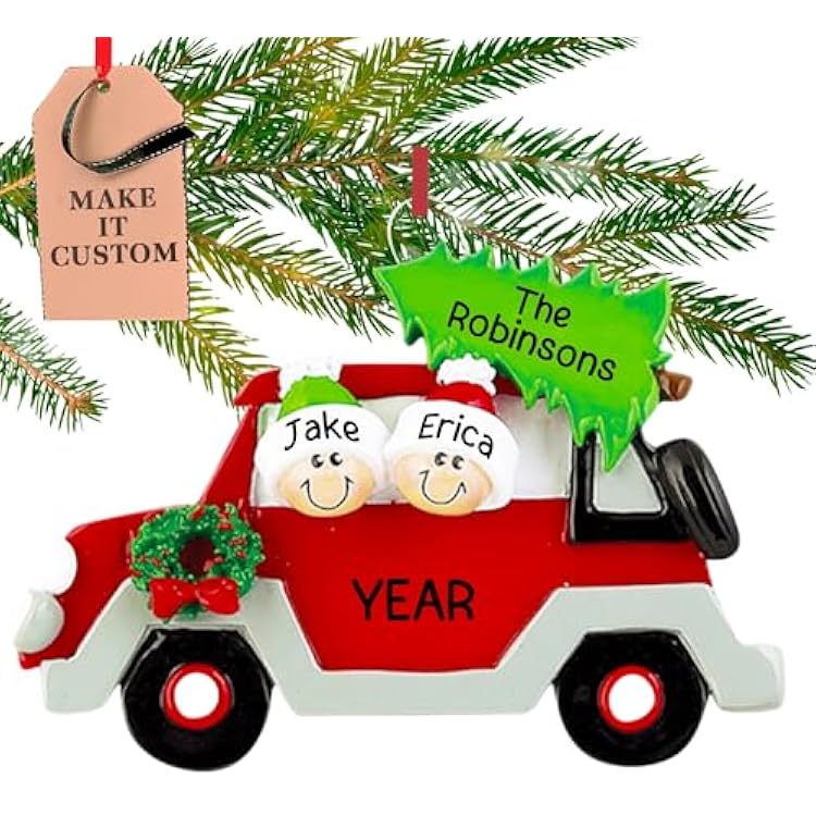 Personalized Couple Ornament 2026 | 24h Customized Car Christmas Ornaments for Tree | Custom Festive Holiday Keepsake Gift for Two Persons