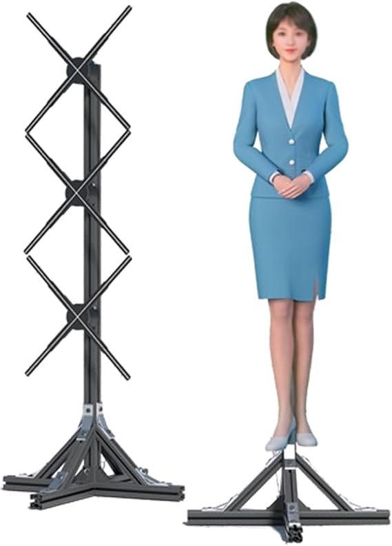 3D Hologram Projector Fan, 50CM Advertising Display, 1X3 Video Wall for Human Size LED Hologram Presentation