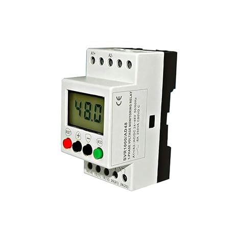 ATO Phase Voltage Monitoring Sequence Relay 1 Phase Voltage Protection Relay Under Over Voltage, with 1 CO + 1 NC Contacts, AC/DC 110-240V