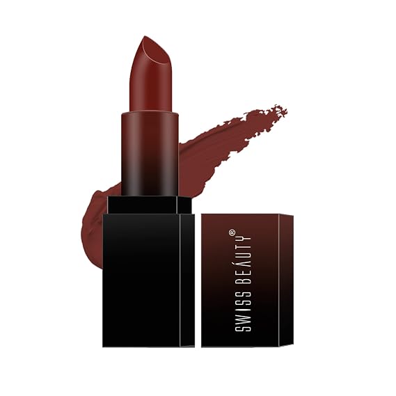 SWISS BEAUTY Hd Matte Pigmented Smudge Proof Lipstick | Creamy Matte Long Stay Lipstick | Chocolave, 3.4g