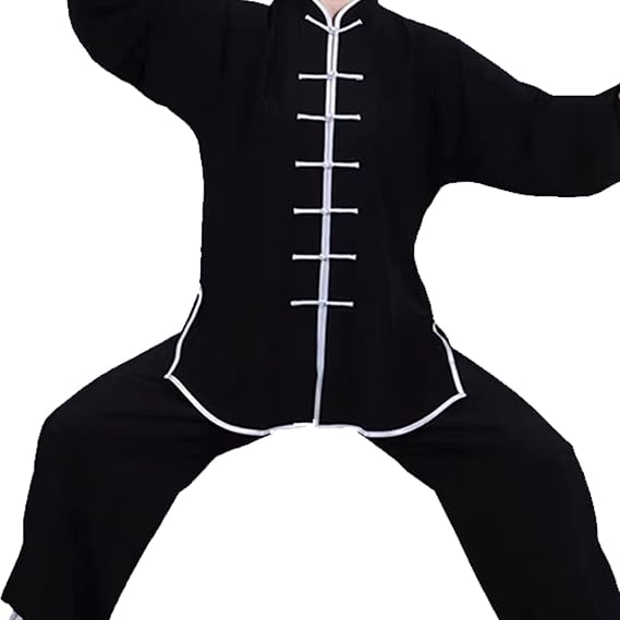 Tai Chi Clothing Martial Arts Chinese Traditional Men Women Kung Fu Taekwondo Training Clothes (Color : Black, Size : Small)