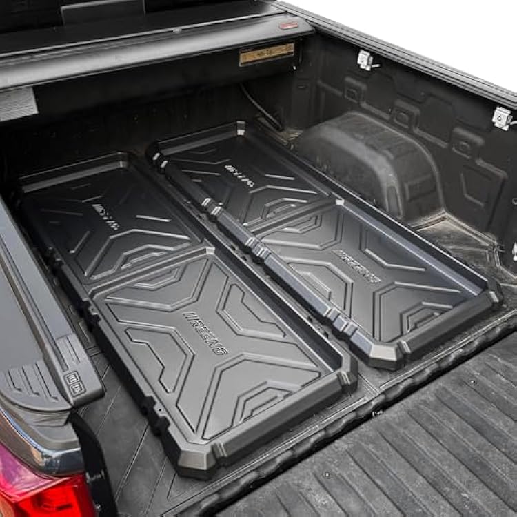 Slide-Out Truck Bed Organizer Tray, Heavy Duty Cargo Storage System with Easy Tailgate Access, Fits Mid-Size Bed Organizer 5Beds, Durable HDPE Material, No Drilling