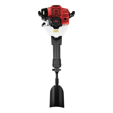 52CC 2-Stroke Garden Tree Digger 1900W 6500RPM Portable Excavator Trench Digger Fence Plant Soil Dig Powerhead Post Hole Digger Handheld Trencher Digger Machine for Garden Farm