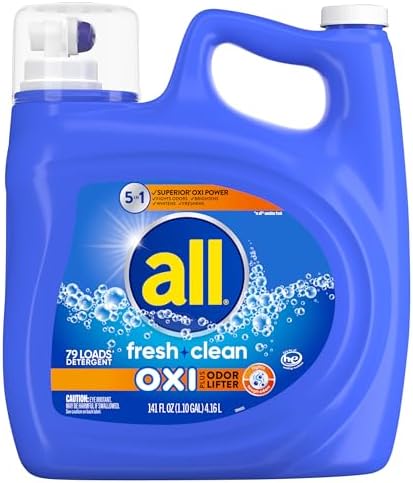 All, Fresh Clean Liquid Laundry Detergent Oxi Plus Odor Lifter, 141 Fl Oz