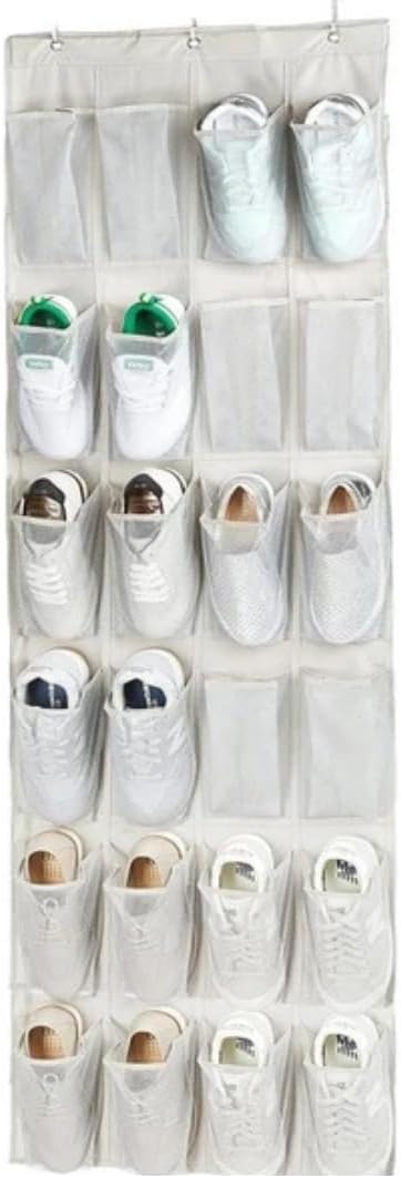 24 Eye Fabric Organizer Organizer That Can Be Attached Behind the Door, Practical Slippers for Home Item Cleaning Material (1)