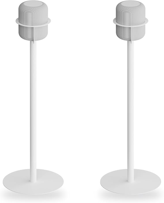 Speaker Stand for Apple HomePod & HomePod 2, 37-Inch Floor Stand with Built-in Cable Management, Powder-Coated Steel, Sleek Modern Design, Secure Precision-Fit Ring