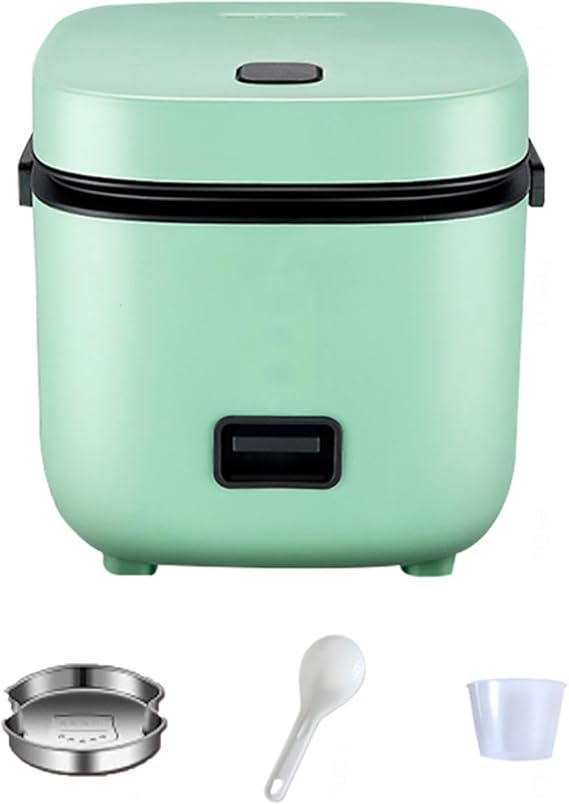 Mini Rice Cooker for 2 People, Electric Rice Cooker Steamer Japanese Rice Cooker 1.2 L, Includes Measuring Cup And Spatula,Cyan