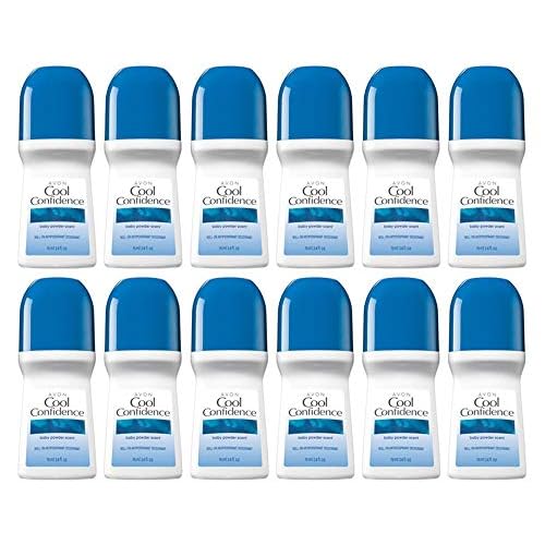 Avon Cool Confidence Baby Powder Roll-on Antiperspirant Deodorant 2.6 oz 12-Pack