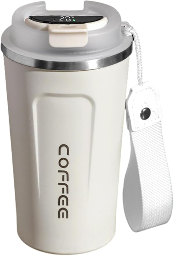 Smart Thermal Mug, 510ml Smart Coffee Cup with Temperature Display, Stainless Steel Heating Car Cup, Temperature Controlled Travel Smart Mug, Insulated Coffee Bottle, Smart Cup for Camping