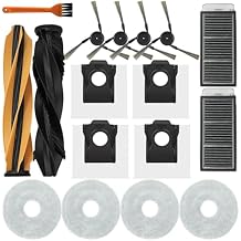 Replacement Parts Accessories Compatible with Dreame X50 ultra Robot Vacuum Cleaner, Including 1 Set Main Brush, 2 Hepa Filters, 4 Mop Pads, 4 Edge-Sweeping Brushes, 4 Dust Bag