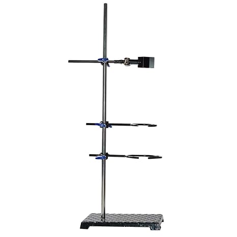 Heavy Laboratory Stand Support,24" Metalware Support Stand,Ring Stand,Industrial Grade Retort Stand,Chemistry Laboratory Stand Set,Research Starter Kit (iron cast_iron, 24inch)