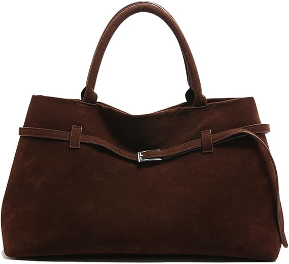 TIAASTAP Suede Tote Bags for Women - Ladies Handbags Leather Top Handle Bag Vintage Work Tote Bags Retro Tote Handbag for Shopping Everyday
