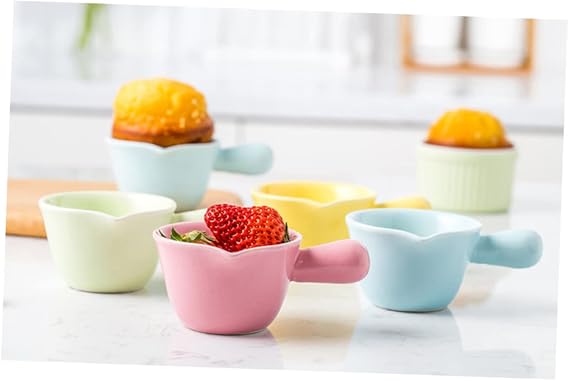 Alipis Ceramic Milk Pan Handle 70ML Mini Cooking Pot for Porridge and Sauces Sturdy Ceramic Cookware Suitable for Home Kitchen and Baking