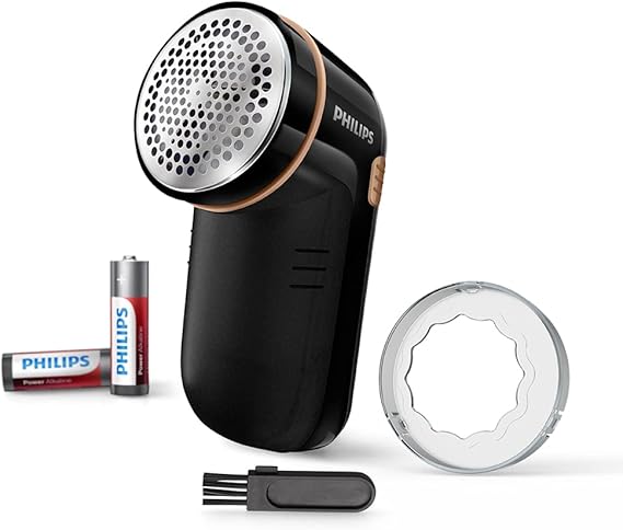 Philips Fabric Shaver and Lint Remover, 8800 RPM, Safe on Clothes | Removes pills and bobbles fabric shaver for clothes, large blade, 3 mesh sizes, easy-clean (GC026/80)
