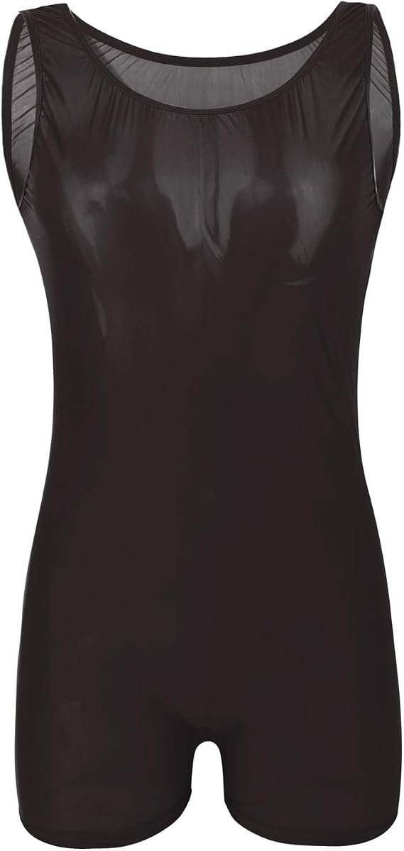 PURFUN Sexy Mens Leotard One Piece Bodysuit Wrestling Singlet Stretchy Jumpsuit Undershirt See Through Shapewear Lingerie