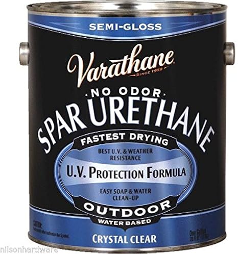 1 Gal Clear Varathane Water-Based Exterior Wood Spar Semi-Gloss Urethane 250131