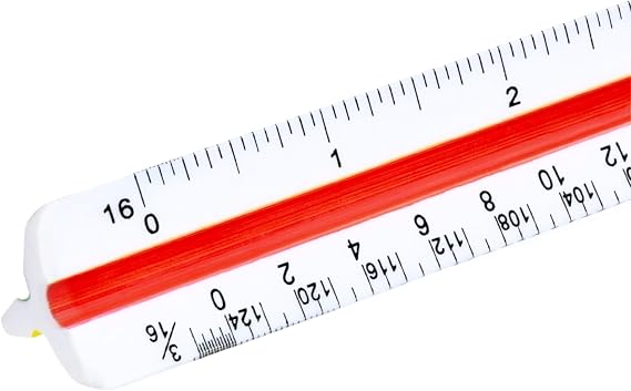 Architect Scale Ruler, Drafting Triangle Ruler, 12 Inch