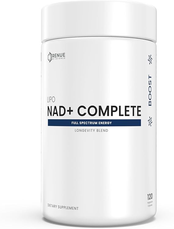 Renue By Science NAD+ Complete | 120 Liposomal NAD Supplement Capsules with NMN, NR & Trigonelline - 310mg NMN & 160mg NAD per Serving | Bioavailable Formula for Increased Absorption | Made in the USA