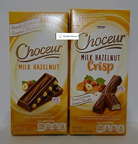 Choceur Milk Hazelnuts Chocolate Bars & Crisp Bars (2 Bars)